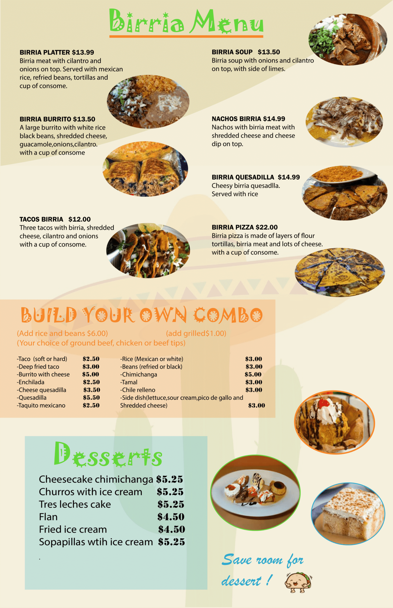 Menu Garcias Mexican Grill